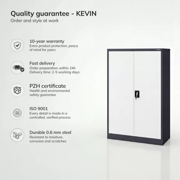 KEVIN - 1037 fém iratszekrény - antracit színben