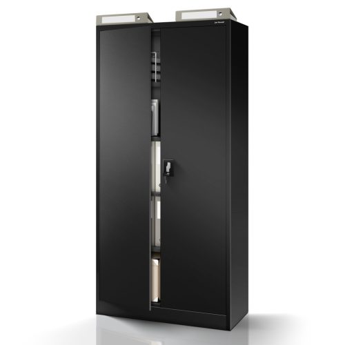 JAN H 1059 | Fém iratszekrény fekete, 4 polcos – lapraszerelt