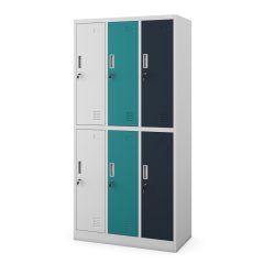   IGOR 1096 | Fém öltözőszekrény többszínű 6 rekeszes – lapraszerelt