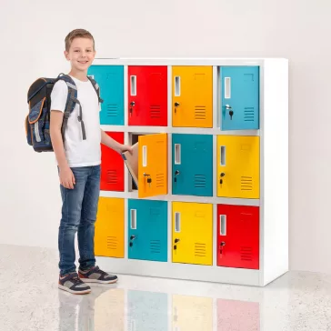 OLA - 1110 fém értékmegörző szekrény 1090x1200x450, modell több színben, 12 rekeszes