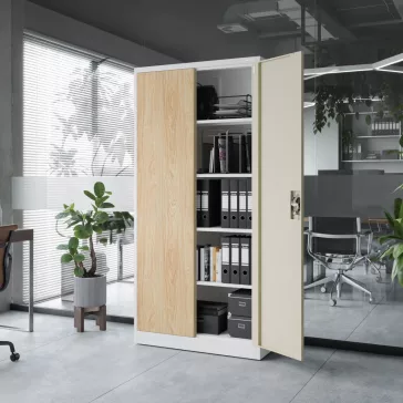 JAN - 1333 Eco Design fém iratszekrény - fehér-sonoma tölgy színben