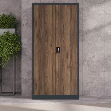 JAN - 1334 Eco Design fém iratszekrény - antracit - dió színben