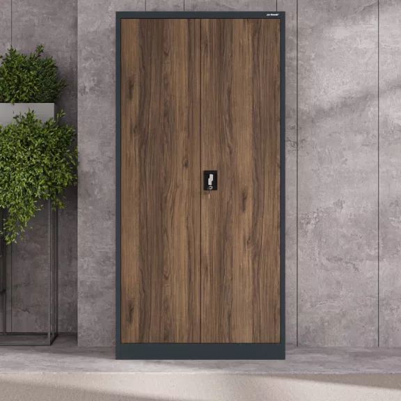 JAN - 1334 Eco Design fém iratszekrény - antracit - dió színben