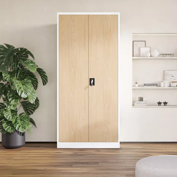 Eco - 1335 Design fém iratszekrény - fehér-sonoma tölgy színben Eco - 1335 Design fém iratszekrény - fehér-sonoma tölgy színben