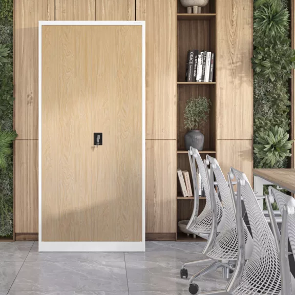 Eco - 1335 Design fém iratszekrény - fehér-sonoma tölgy színben Eco - 1335 Design fém iratszekrény - fehér-sonoma tölgy színben