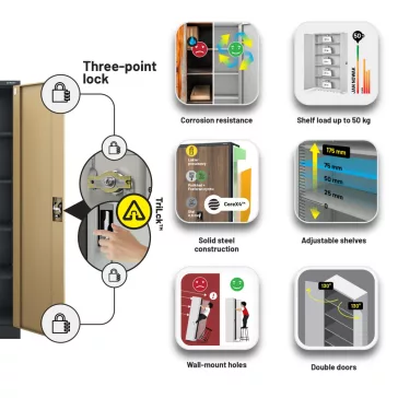 JAN H 1336 - fém iratszekrény antracit - dió, 4 polcos - lapraszerelt