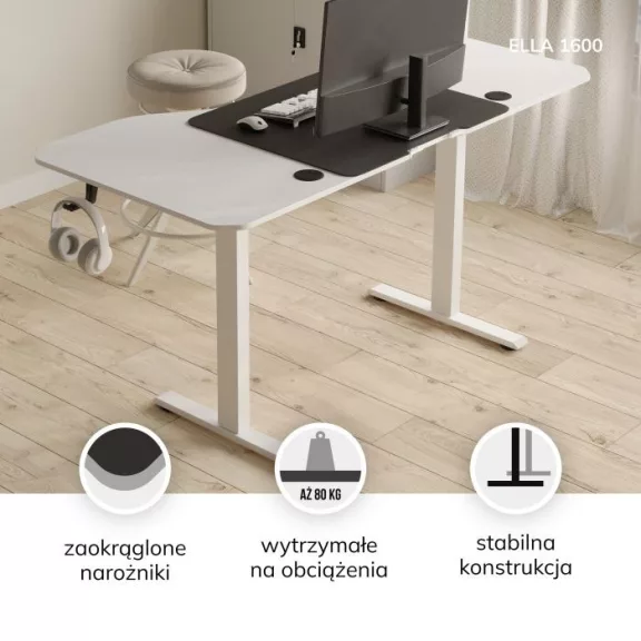 ROB - 1371 140 cm-es állítható magasságú elektromos asztal fekete - dió színben