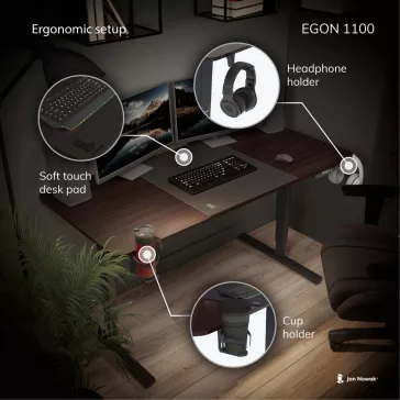 1376 Egon 1100 állítható magasságú elektromos asztal dió színben