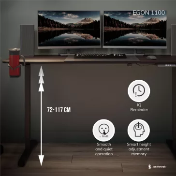 1376 Egon 1100 állítható magasságú elektromos asztal dió színben