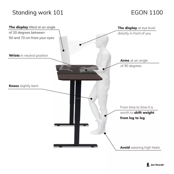 1376 Egon 1100 állítható magasságú elektromos asztal dió színben
