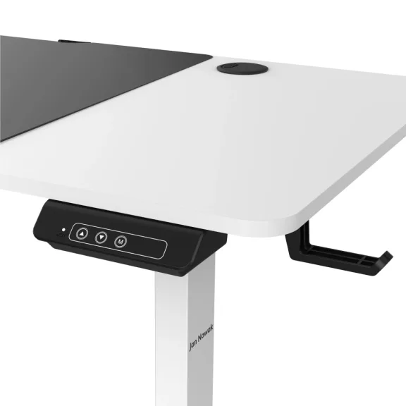 ROB - 1467 140 cm-es állítható magasságú elektromos asztal - fehér színben