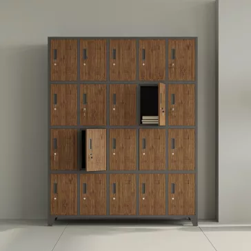 ROBERT - 1483 rekeszes loft szekrény - antracit - diófa színben