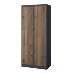   JULIA | 1486 EcoDesign loft fémszekrény / Antracit-diófa színben