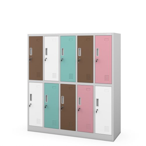 BARTUS 10 rekeszes iskolai szekrény – pasztellszín – lapraszerelt