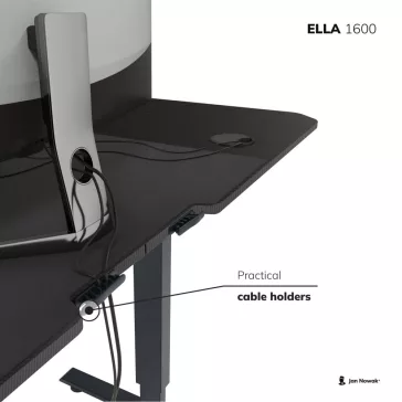 ELLA - 1557 160 cm állítható magasságú elektromos asztal - antracit színben