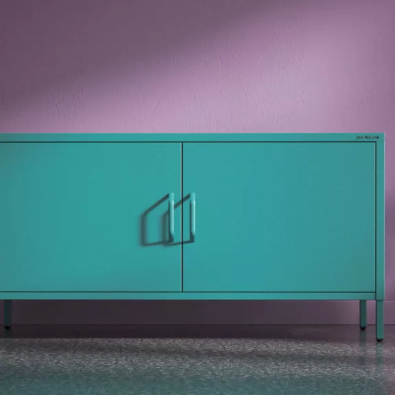 1559 - ROSA TV-szekrény lábakon 1150 × 595 × 400 mm, modern tengerszínű