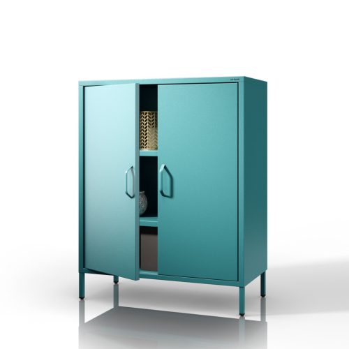 1567 | VITO fém polcos szekrény 800 × 1015 × 400 mm, Modern türkiz