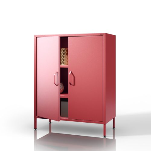 1570 | VITO fém polcos szekrény 800 × 1015 × 400 mm, Modern piros