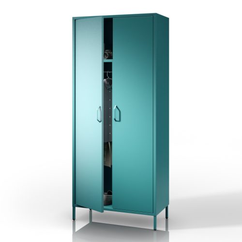 1575 | FLAVIO fém gardróbszekrény 800 × 1850 × 450 mm, Modern türkiz