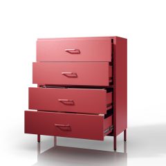 1582 | CARLA fém komód 800 × 1015 × 400 mm, Modern piros