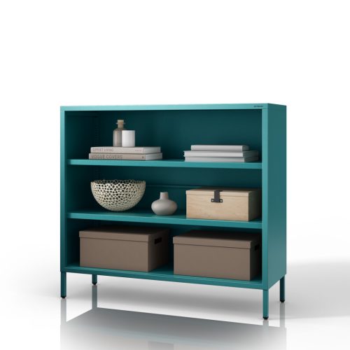 1583 | LUCA alacsony fém polcos szekrény 1000 × 900 × 350 mm, Modern tengerszínű