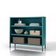 1583 | LUCA alacsony fém polcos szekrény 1000 × 900 × 350 mm, Modern tengerszínű