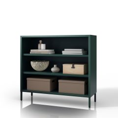   1584 | LUCA alacsony fém polcos szekrény 1000 × 900 × 350 mm, Modern zöld