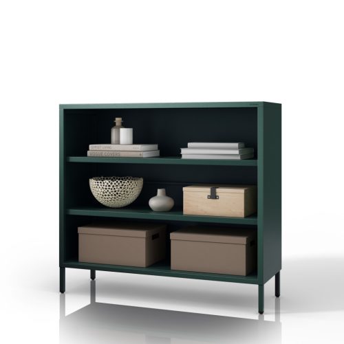 1584 | LUCA alacsony fém polcos szekrény 1000 × 900 × 350 mm, Modern zöld