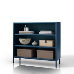   1585 | LUCA alacsony fém polcos szekrény 1000 × 900 × 350 mm, Modern sötétkék