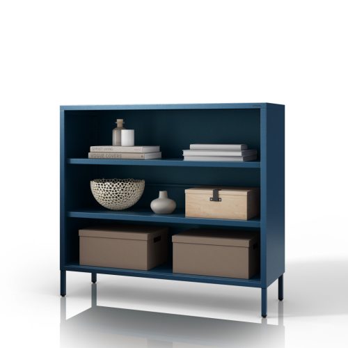 1585 | LUCA alacsony fém polcos szekrény 1000 × 900 × 350 mm, Modern sötétkék
