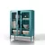 1587 | GINA modern alacsony fém–üveg vitrin 800 × 1015 × 400 mm, zöld