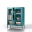 1587 - GINA modern alacsony fém-üveg vitrin 800 × 1015 × 400 mm, zöld