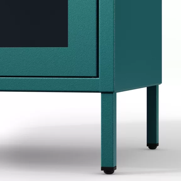 1587 - GINA modern alacsony fém-üveg vitrin 800 × 1015 × 400 mm, zöld