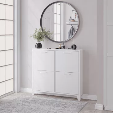 SHIRLEY szafka na buty: biała RAL9003 - Schuhschrank: weiss - shoe cabinet: white
