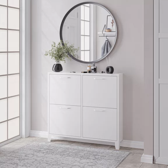 SHIRLEY szafka na buty: biała RAL9003 - Schuhschrank: weiss - shoe cabinet: white