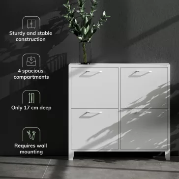 SHIRLEY szafka na buty: biała RAL9003 - Schuhschrank: weiss - shoe cabinet: white