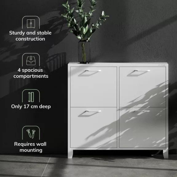 SHIRLEY szafka na buty: biała RAL9003 - Schuhschrank: weiss - shoe cabinet: white