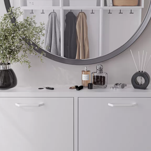 SHIRLEY szafka na buty: biała RAL9003 - Schuhschrank: weiss - shoe cabinet: white