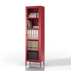   1652 | LUIGI magas fém vitrin 1800 × 500 × 350 mm, Modern piros