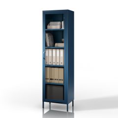   1653 | LUIGI fém–üveg vitrin 500 × 1800 × 350 mm, Modern kék