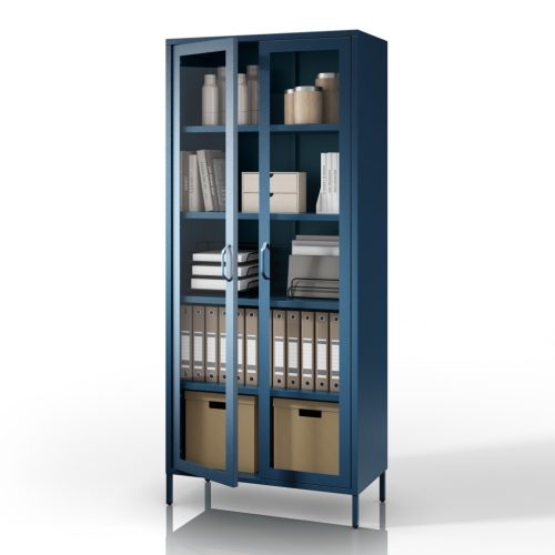 1657 | ANGELO fém üvegvitrin 800 × 1850 × 450 mm, Modern kék