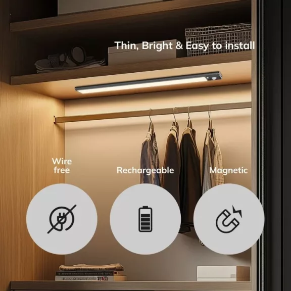 MAGNETO LIGHT LED mozgásérzékelős mágneses szekrénylámpa MAGNETO LIGHT LED mozgásérzékelős mágneses szekrénylámpa