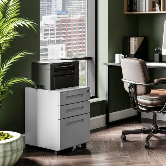 KATE Kontenerek pod biurko szary - Pedestal cabinet grey - Schreibtisch Unterschrank Grau