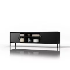   1781 | ROSARIA XL fém TV-szekrény 1700 × 400 × 500 mm, Modern fekete