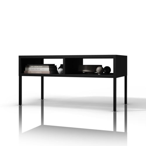 MATTEO fém dohányzóasztal – 900 × 450 × 450 mm, fekete