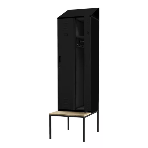 KACPER - 1823 II PRO öltözőszekrény, fekete RAL9005 KACPER - 1823 II PRO öltözőszekrény, fekete RAL9005