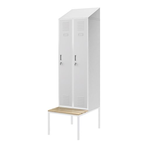 KACPER II PRO öltözőszekrény paddal és tetővel, szürke