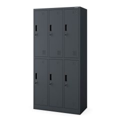   IGOR 1838 | Fém öltözőszekrény antracit 6 rekeszes – lapraszerelt