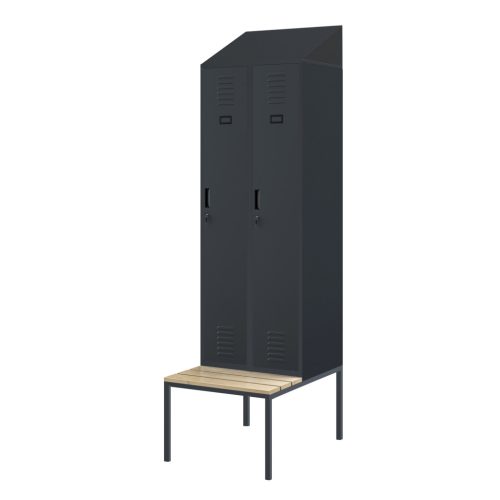 KACPER II PRO öltözőszekrény paddal és tetővel, antracit