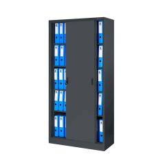 KUBA fém irodai szekrény tolóajtóval, antracit